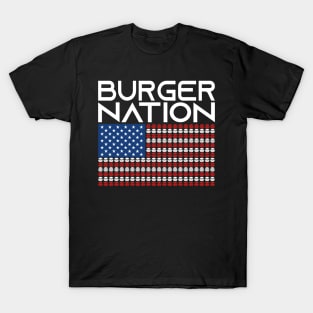 America Burger Usa Us Flag States Nation T-Shirt